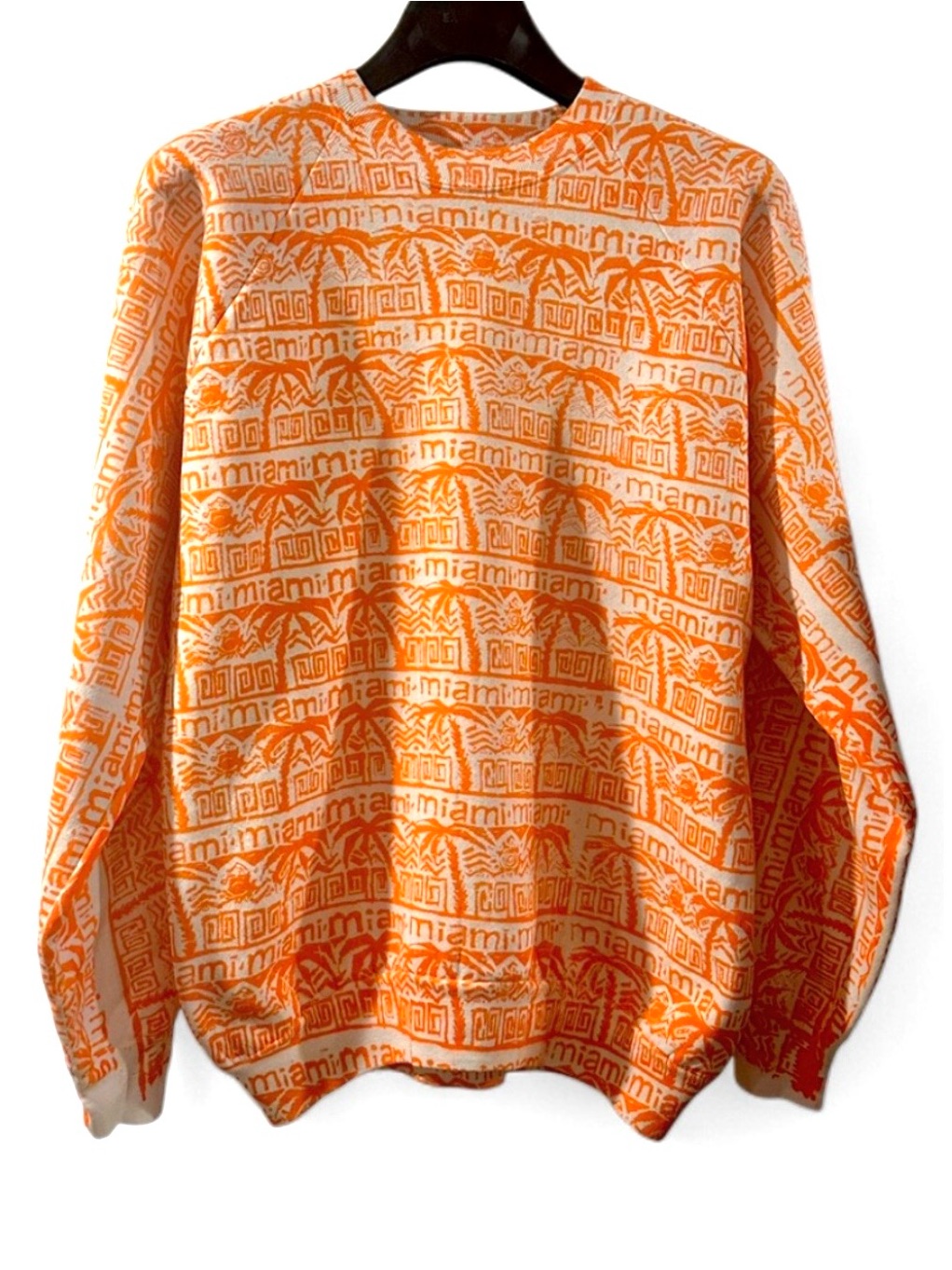 Miami Tropical Graphic Orange Crewneck Sweatshirt Size Xl